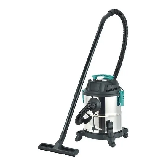 Aspiradora industrial de tacho Xion XI-VC2200PRO 20L plateada y negra y turquesa 220V