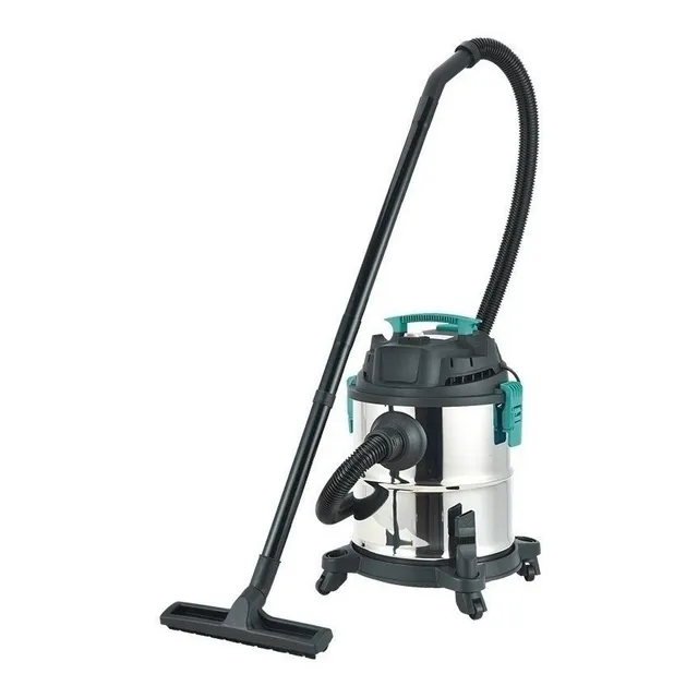 Aspiradora industrial de tacho Xion XI-VC2200PRO 20L plateada y negra y turquesa 220V