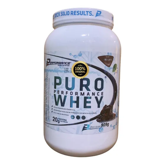 Pure Whey Performance Nutrition 900g A Melhor Protéina Sabor Chocolate