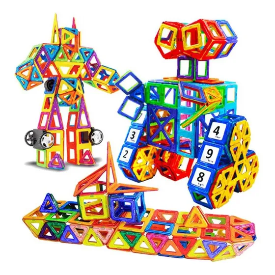 Set Bloques Magnéticos Construcción 84 Piezas `+ Ruedas M®