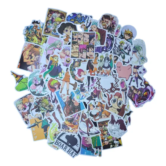 50 Stickers Anime - 7 Pecados Capitales Pack