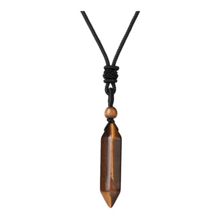 Collar Cuarzo Punta Obel Color Ojo De Tigre Collar Cuarzo Punta Obel Color Ojo De Tigre