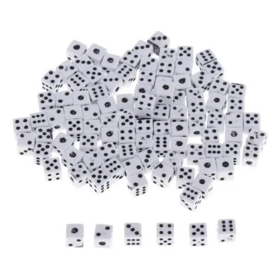 Fa 2 X 100 Peças De Dados D6 De Seis Lados De 5 Mm Para Jogo