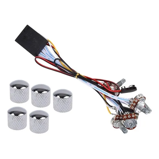 Preamp Ativo Baixo Elétrico 5 Pot + 5 Knob Metal Cromado 9v