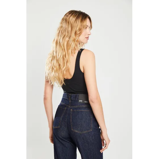 Body Básico Sm De Algodón Elastano Negro Koxis Mujer