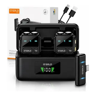 Microfone De Lapela Bluetooth Mcf-27 Tipo C 2.4ghz Gravações Preto