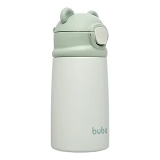 Garrafinha Térmica Infantil Canudo Silicone Ursinho Verde Garrafinha Térmica Infantil Canudo Silicone Ursinho Verde