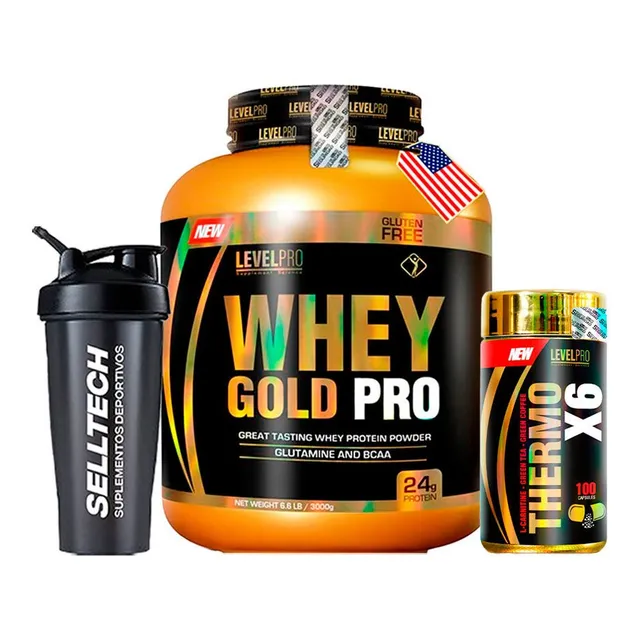 Whey Gold Prr 6.6lbs Chocolate+thermo X6 100 Tab+shaker