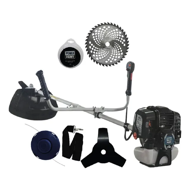 Desbrozadora Desmalezadora A Gasolina 52cc 2.5hp Delta By Power Hunt C/ Disco, Cabezal Y Cuchilla