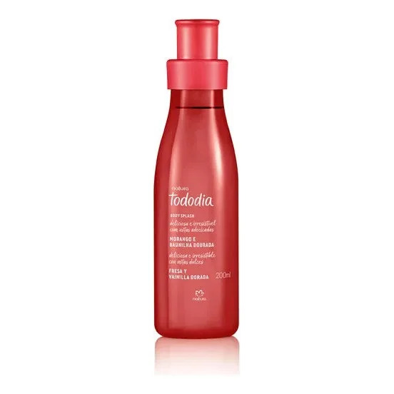 Body Splash Natura Tododia Morango E Baunilha Dourada 200ml