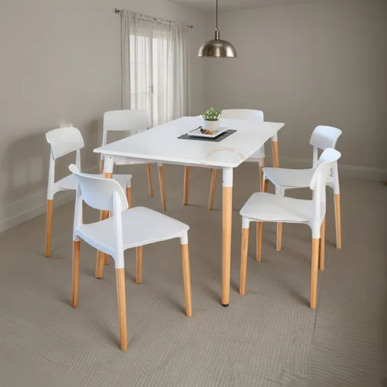 Juego De Comedor Mesa Eames 140x80 + 6 Sillas Milan Baires4