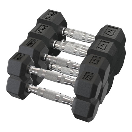 Kit Halteres Sextavado Pares 2kg/4kg/6kg/8kg Kit Halteres Sextavado Pares 2kg/4kg/6kg/8kg
