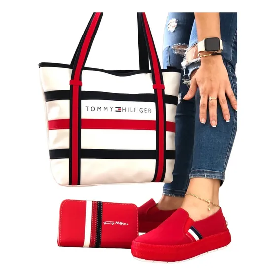 Combo De Calzado Deportivo  Bolso  Cartera Tommy