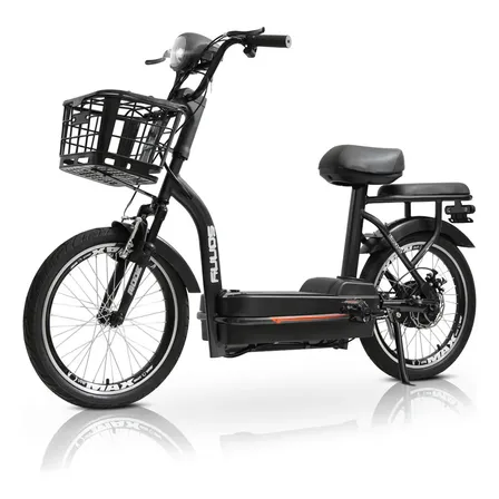 Bicicleta Elétrica Bikelete Mk8 Aro 20 Scooter 500w Farol Dianteiro E Cesta Preta Preto