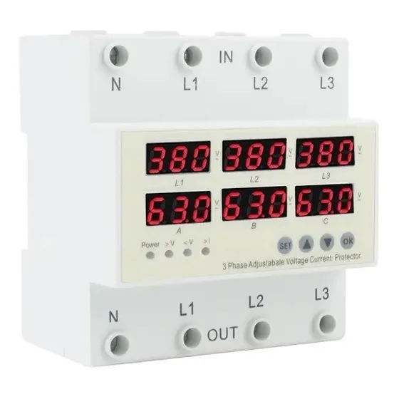 Llave Trifasica Protector Alta Baja Tensión Voltaje 63a Prog