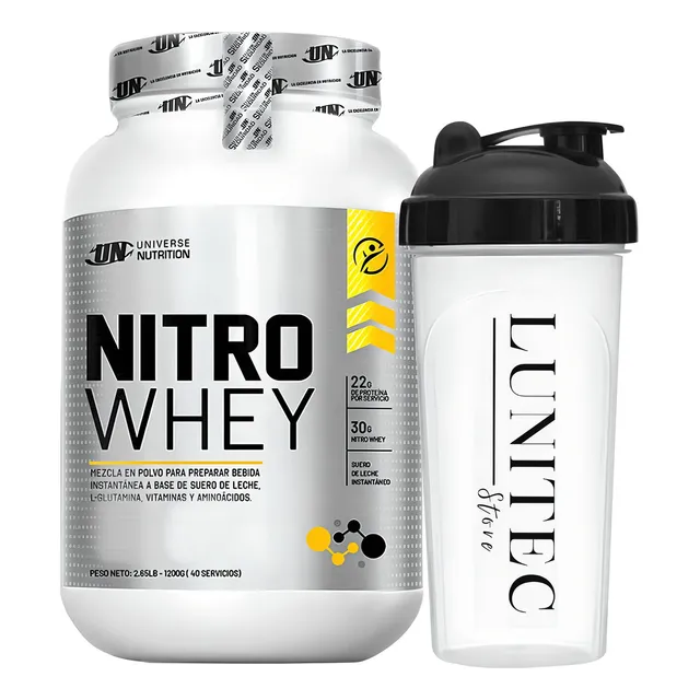 Proteína Universe Nutrition Nitro Whey 1.2kg Choco +shaker Sabor Chocolate