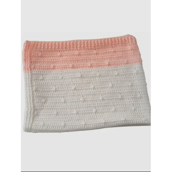 Manta  Rebozo Bebe 80x65 Cm Tejido En Crochet Hipoalergénico