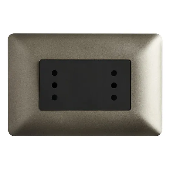 X 10 Tomacorriente Enchufe Doble Café Punteado 10a 220v Sec 