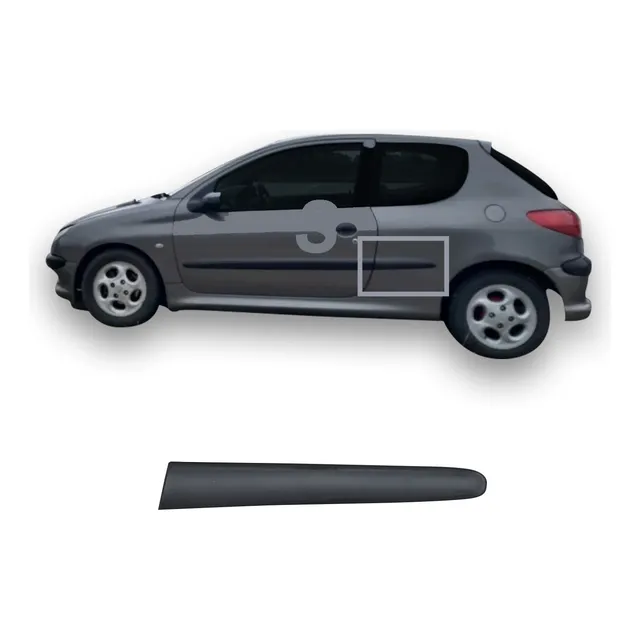 Bagueta Guardabarro Trasero Peugeot 206 3p 1998/2007 Negra