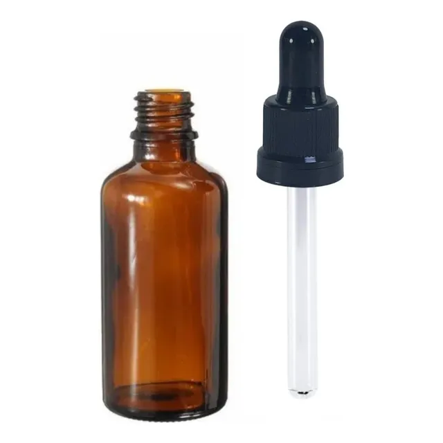 100 Frascos Conta Gotas 30ml Vidro Âmbar E Tampa Com Lacre 