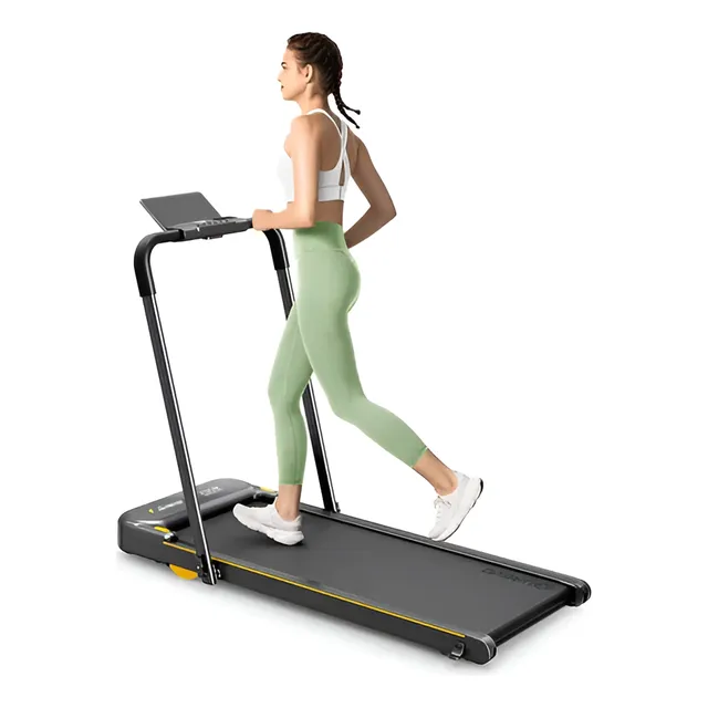 Caminadora Con Pasamanos Pegable De 2.5hp Resiste 120kg Negro
