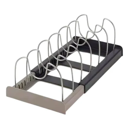 Rack Organizador De Ollas Expandible Menaje Tablas Tapas X L Color Negro