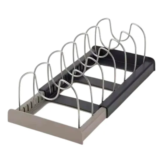 Rack Organizador De Ollas Expandible Menaje Tablas Tapas X L Color Negro