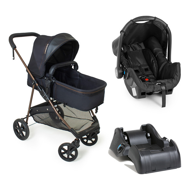 Carrinho Travel System Napoli Trio Preto Cobre Galzerano Carrinho Travel System Napoli Trio Preto Cobre Galzerano