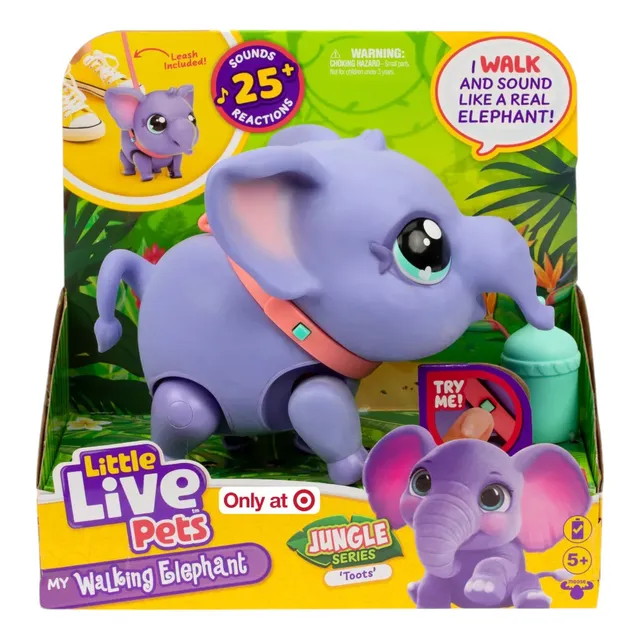 Elefante Mascota Interactiva Con Movimiento Little Livepets Color Violeta