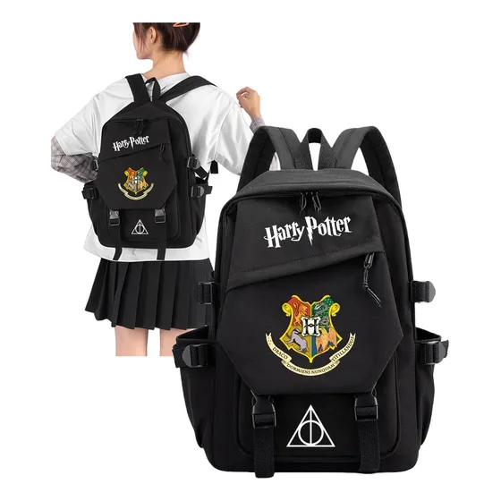 Mochila Escolar Con Estampado De Harry Potter , Mochilas Escolares De Lona, Impermeable, Portátil, Carga Usb