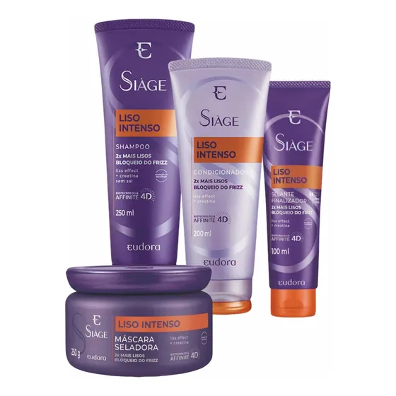 Liso Intenso Siáge - Shampoo + Máscara + Cond. + Selante