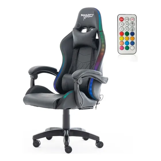 Silla Gamer Rgb Smarty Xperience Pro Negra Color Negro Material Del Tapizado Poliéster