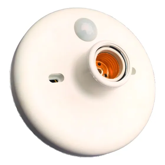 Plafon Com Sensor De Presença E Soquete De Porcelana Asantos