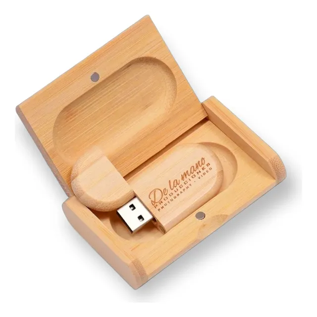Usb Personalizado Con Grabado Laser De Madera Para Regalo