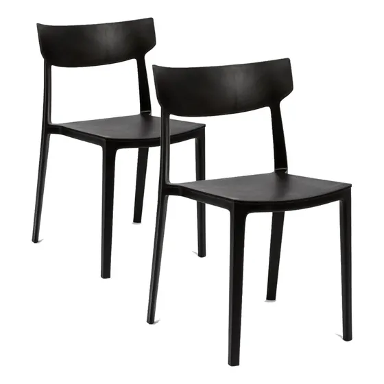 Silla Rio Living Comedor Sc01 Negro Nictom Apilable X2