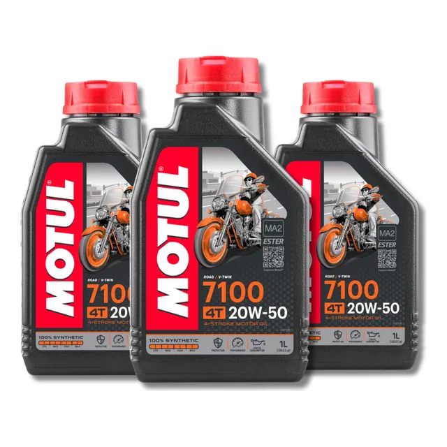 Kit Óleo Motul 7100 4t 20w50 3 Litros 100% Sintético