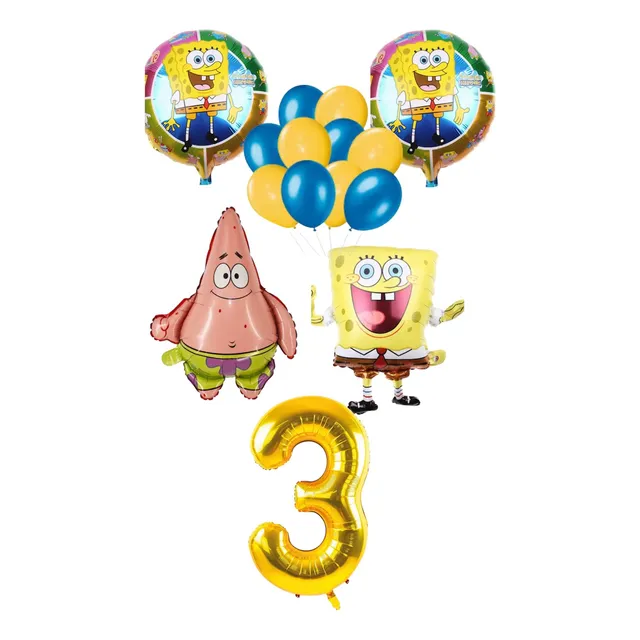 Pack Decoracion Globos 46 Piezas Bob Esponja Número 80cm