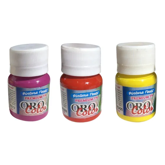 Pintura Tela Oro 30 Ml Pack X 4 - Premium Tx