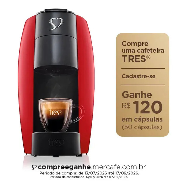 Cafeteira Tres Automática Lov Vermelha Vermelho