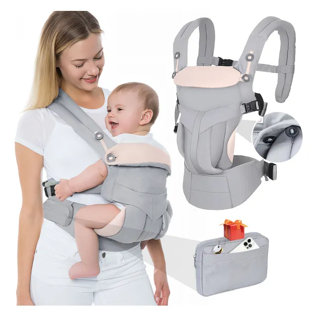 Cangurera Bebe Mochila Portabebes Canguros Para Bebé Ergonomica Lokooy Asiento Color Gris