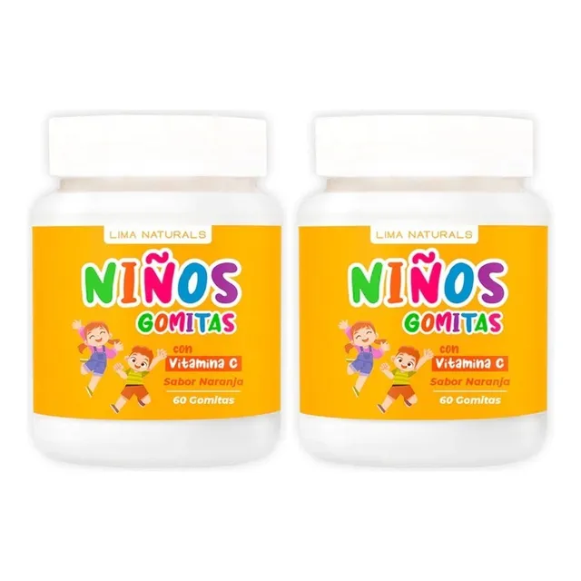 Gomitas Niños Con Vitamina C Sabor Naranja Lima Naturals Pac