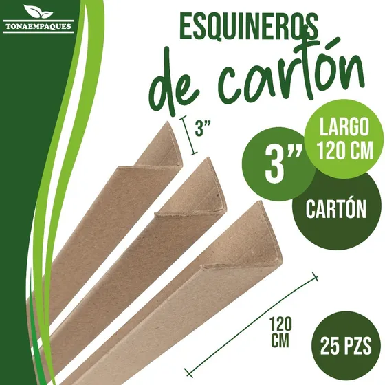 25 Esquineros De Carton  Kraft 3 X 3 X 120