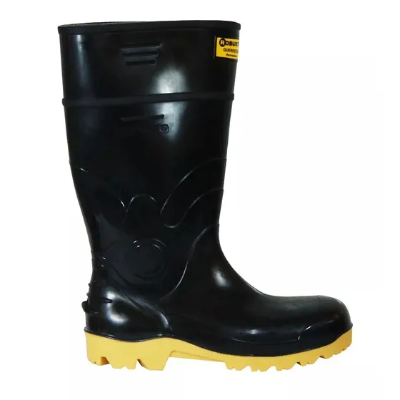 Bota De Caucho Pvc Negra Puntera Seguridad Guerrera Suelacol