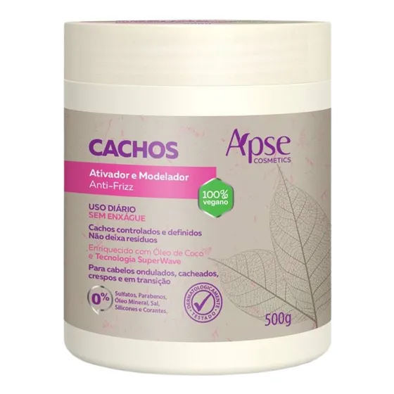 Ativador E Modelador De Cachos Vegano Anti Frizz Ápice Cosmetics 500g