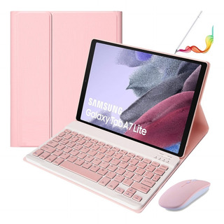 Capa Com Teclado+mouse+stylus Para Galaxy Tab A7 8,7'' Rosa Capa Com Teclado+mouse+stylus Para Galaxy Tab A7 8,7'' Rosa