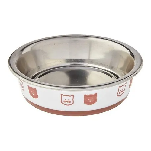 Comedouro Bebedouro Inox Base Antiderrapante Modelo Gatinhos