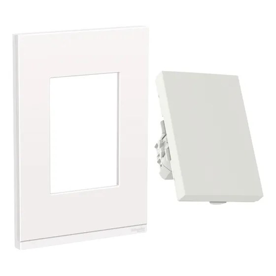Placa Fénix Blanca Con Apagador Escalera 3 Modulos, Orion C