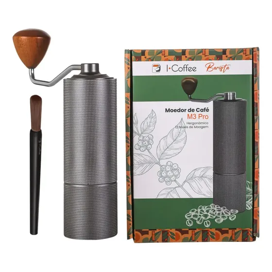 Moedor De Café Manual Icoffee M3 Pro Inox Ajustável Cnc420 20g
