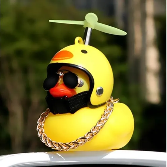 Pato Brother C/ Luz Catavento Bike Patinho Moto Mtb Ciclismo Cor Amarelo