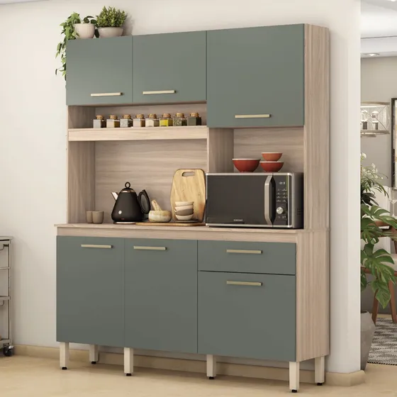 Mueble De Cocina Kit Completo 4 Puertas Cajones Amoblamiento